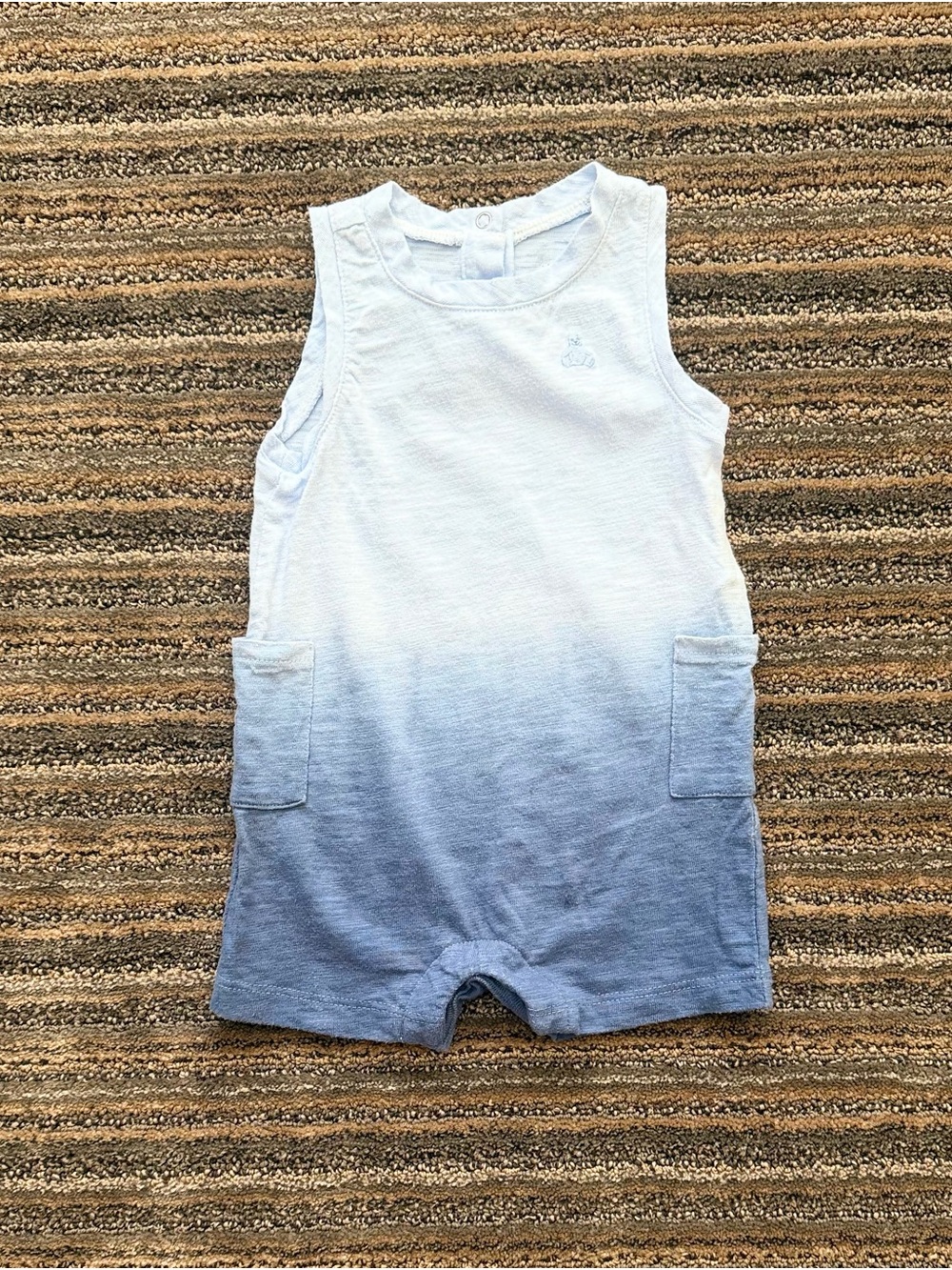 GAP White to Blue Ombre Sleeveless Baby Romper